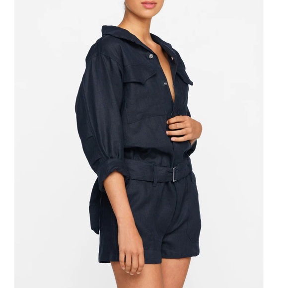 Mikoh Linen Utilitarian Style Short Romper - Picture 10 of 14